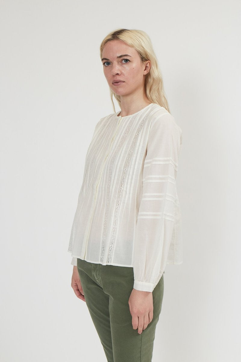 NILI LOTAN embroidered cotton blouse