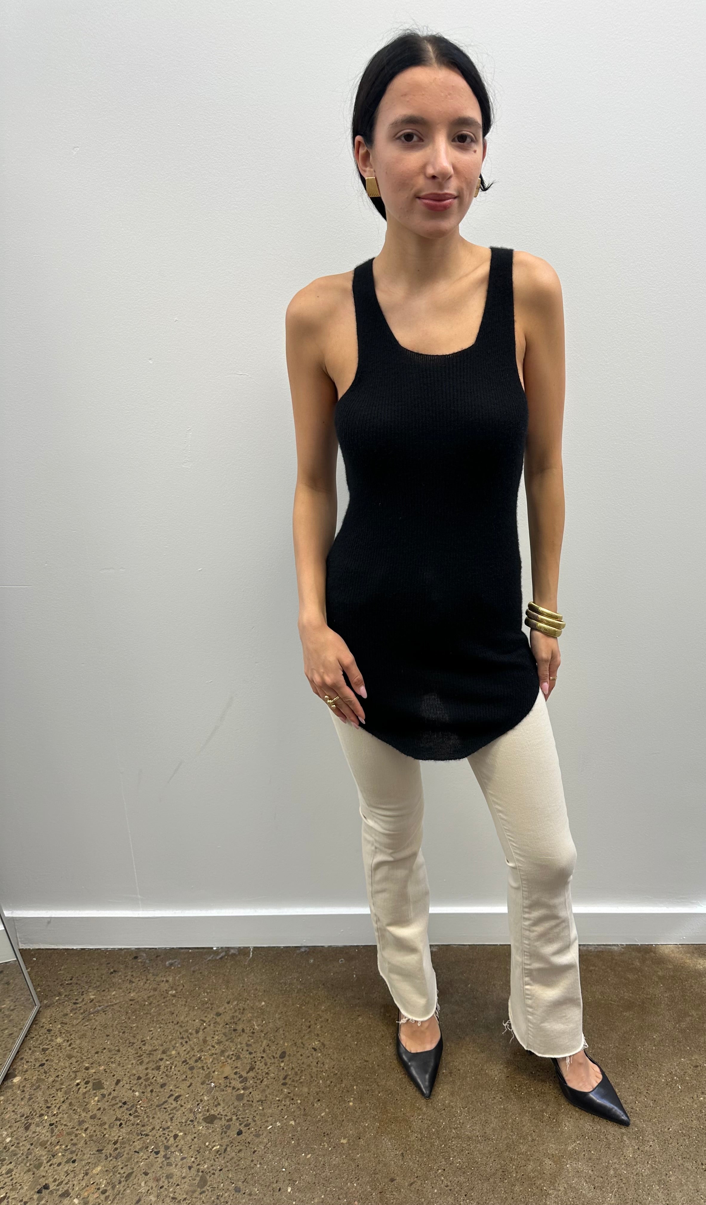 RICK OWENS - BLACK CASHMERE TANK