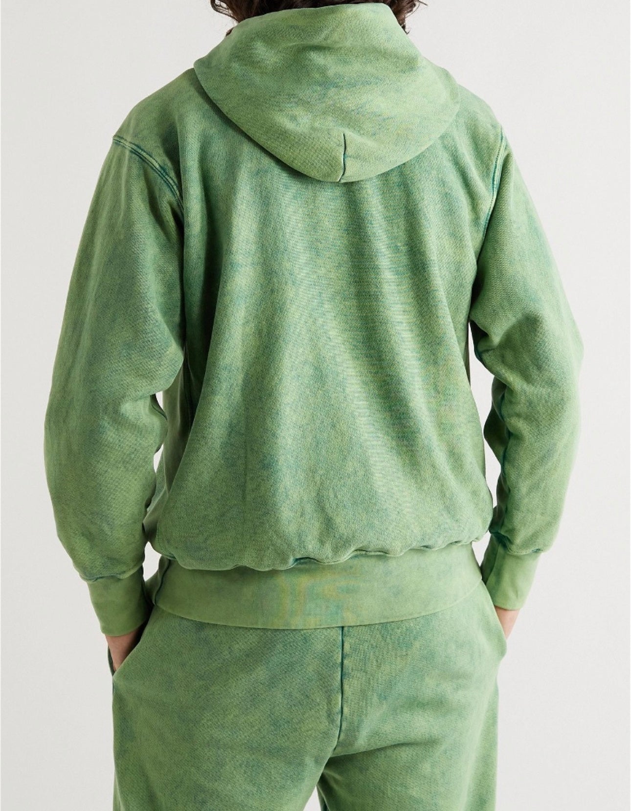 Les Tien - Garment-Dyed Fleece-Back Cotton-Jersey Hoodie - Green
