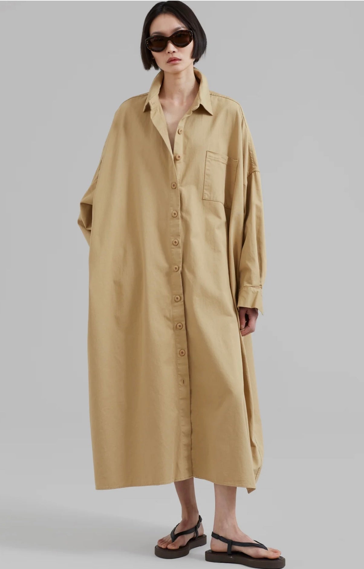 The Frankie Shop - KASON OVERSIZED SHIRT DRESS - SAHARA