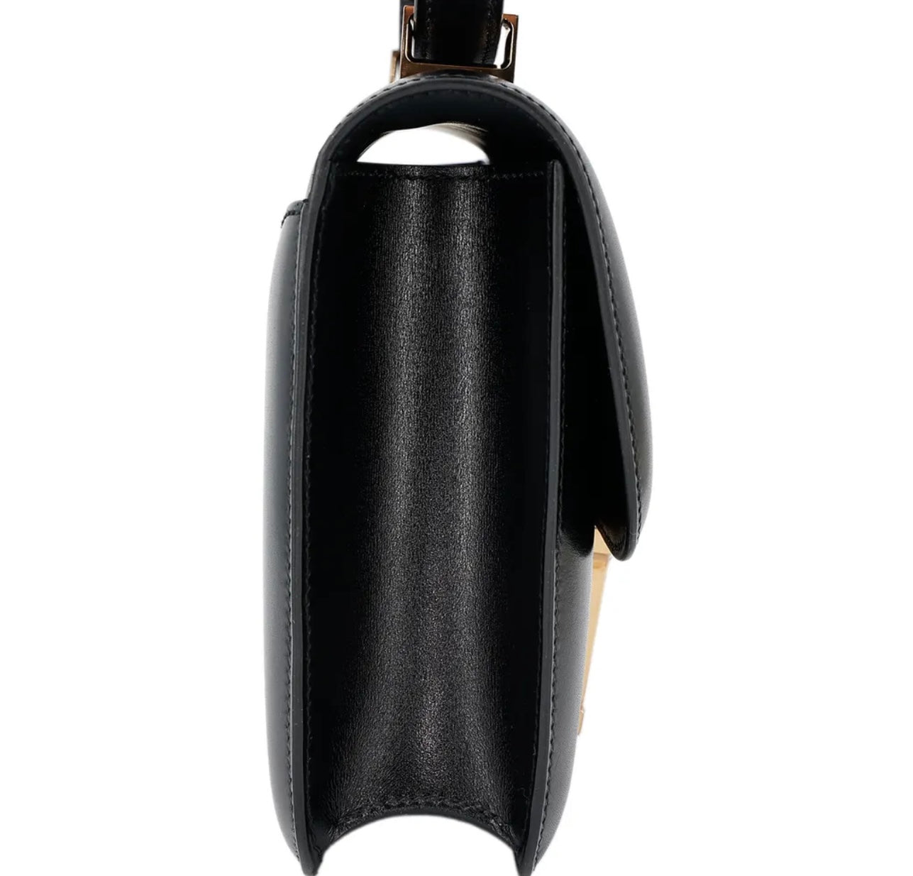 HERMÈS - Constance 24 shoulder bag in Black Box calfskin with Rose Gold hardware