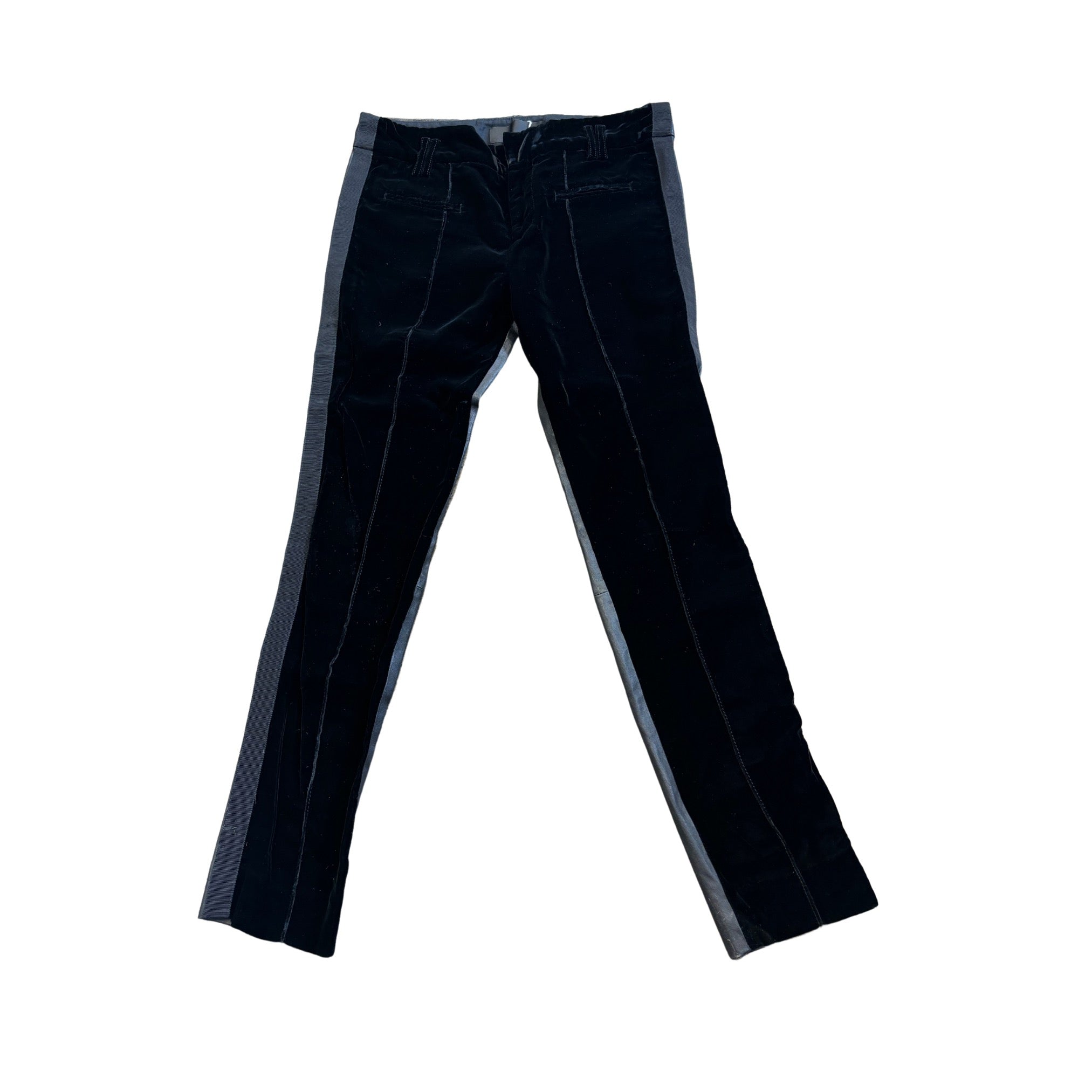 HAIDER ACKERMAN velvet and leather pants