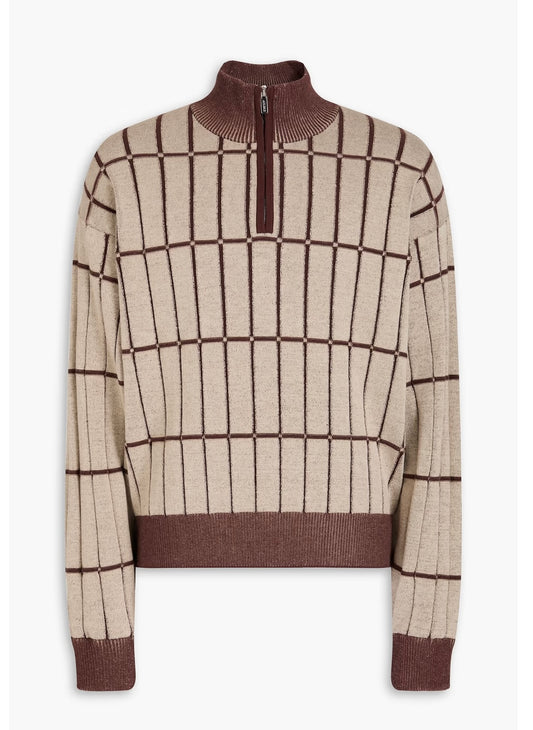 JACQUEMUS
Malha jacquard-knit half-zip sweater