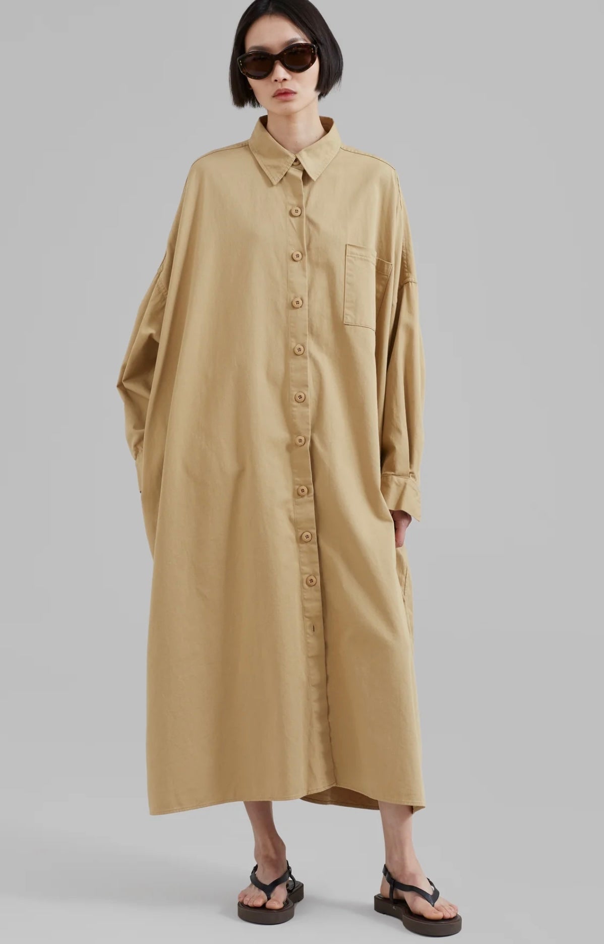 The Frankie Shop - KASON OVERSIZED SHIRT DRESS - SAHARA