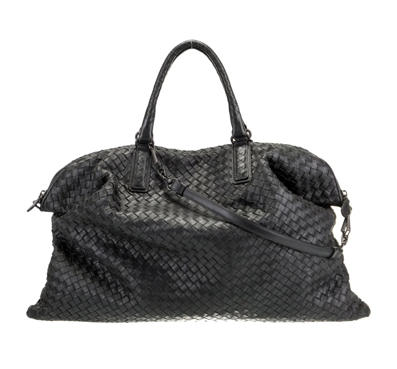 Bottega Veneta, Black Intrecciato Nappa Leather Tote