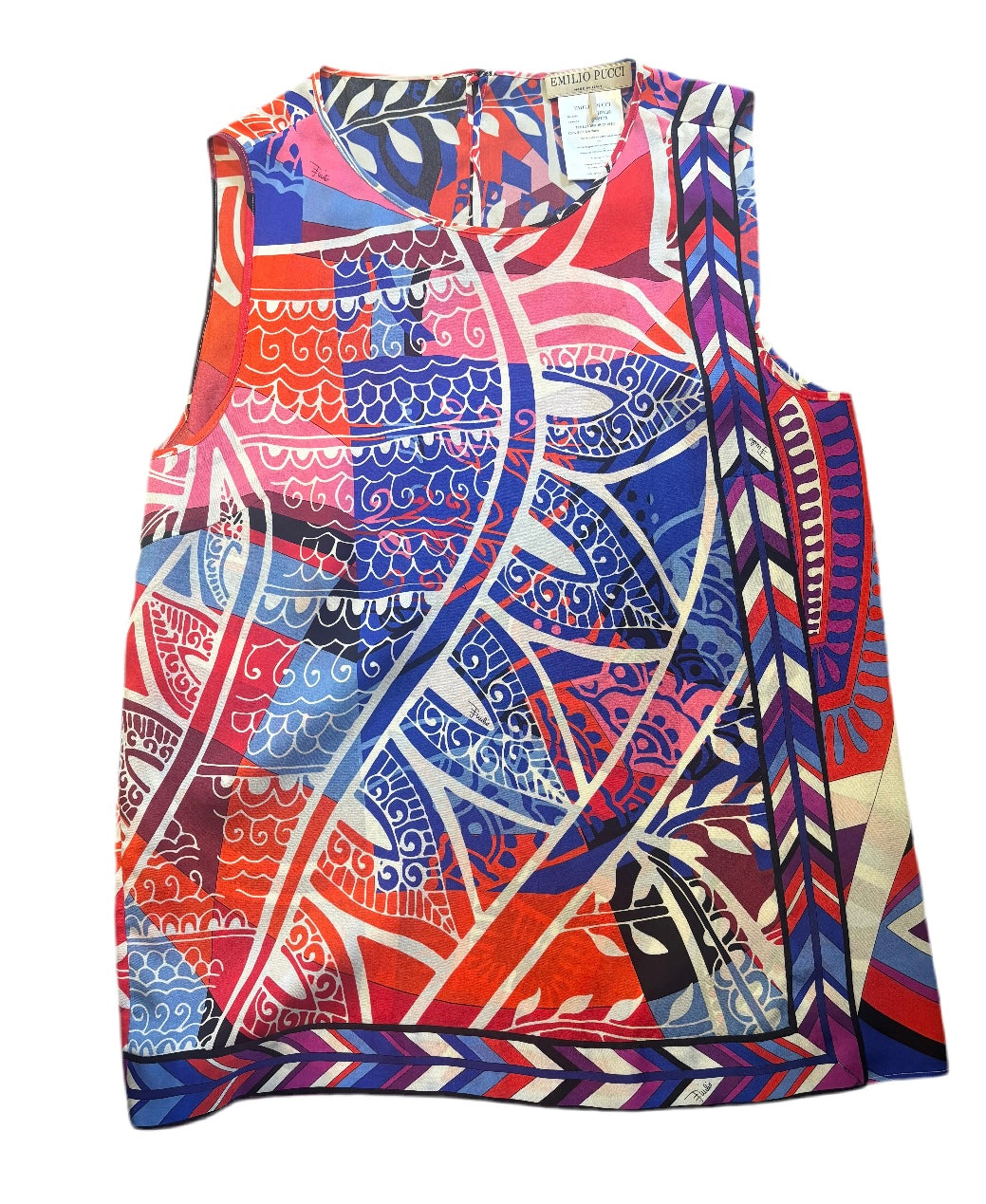 EMILIO PUCCI silk printed sleeveless top