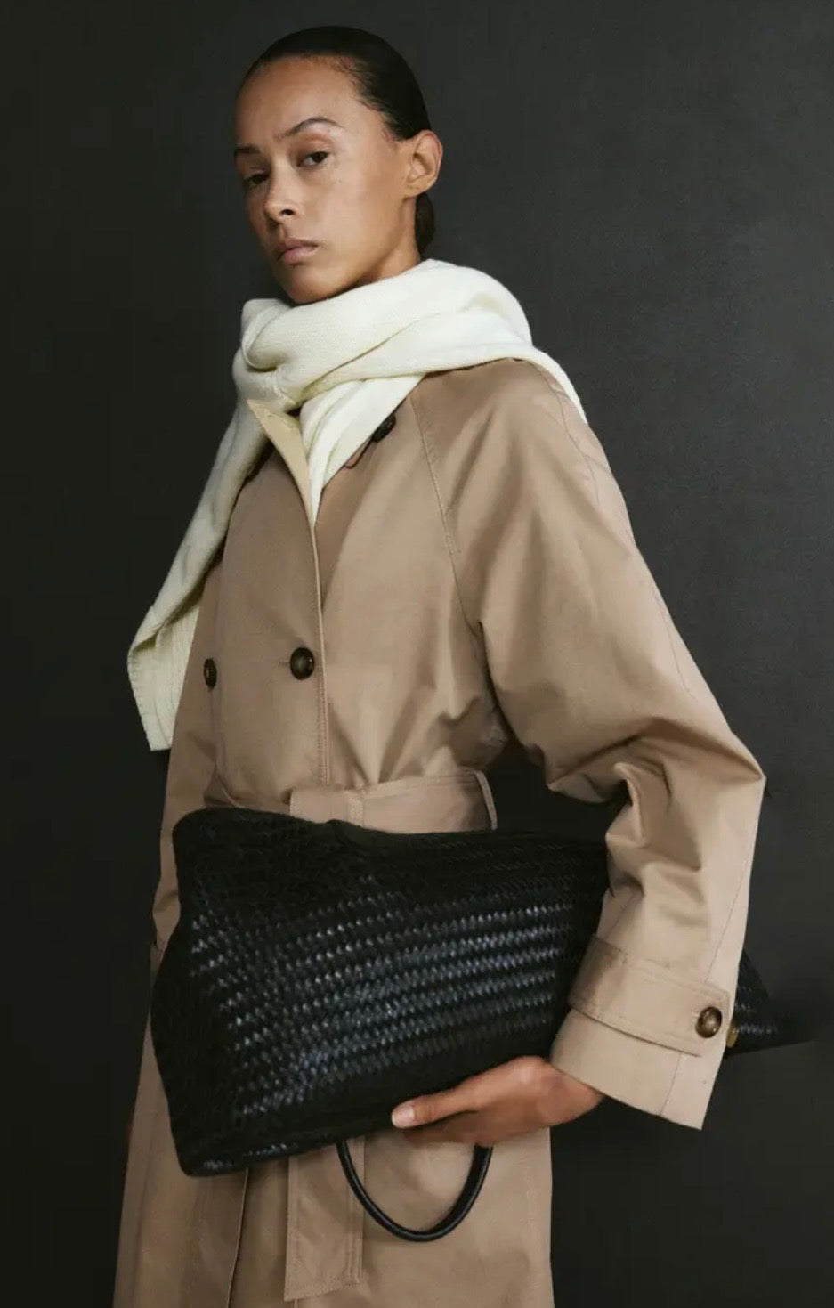 Mango Long double-breasted trench coat