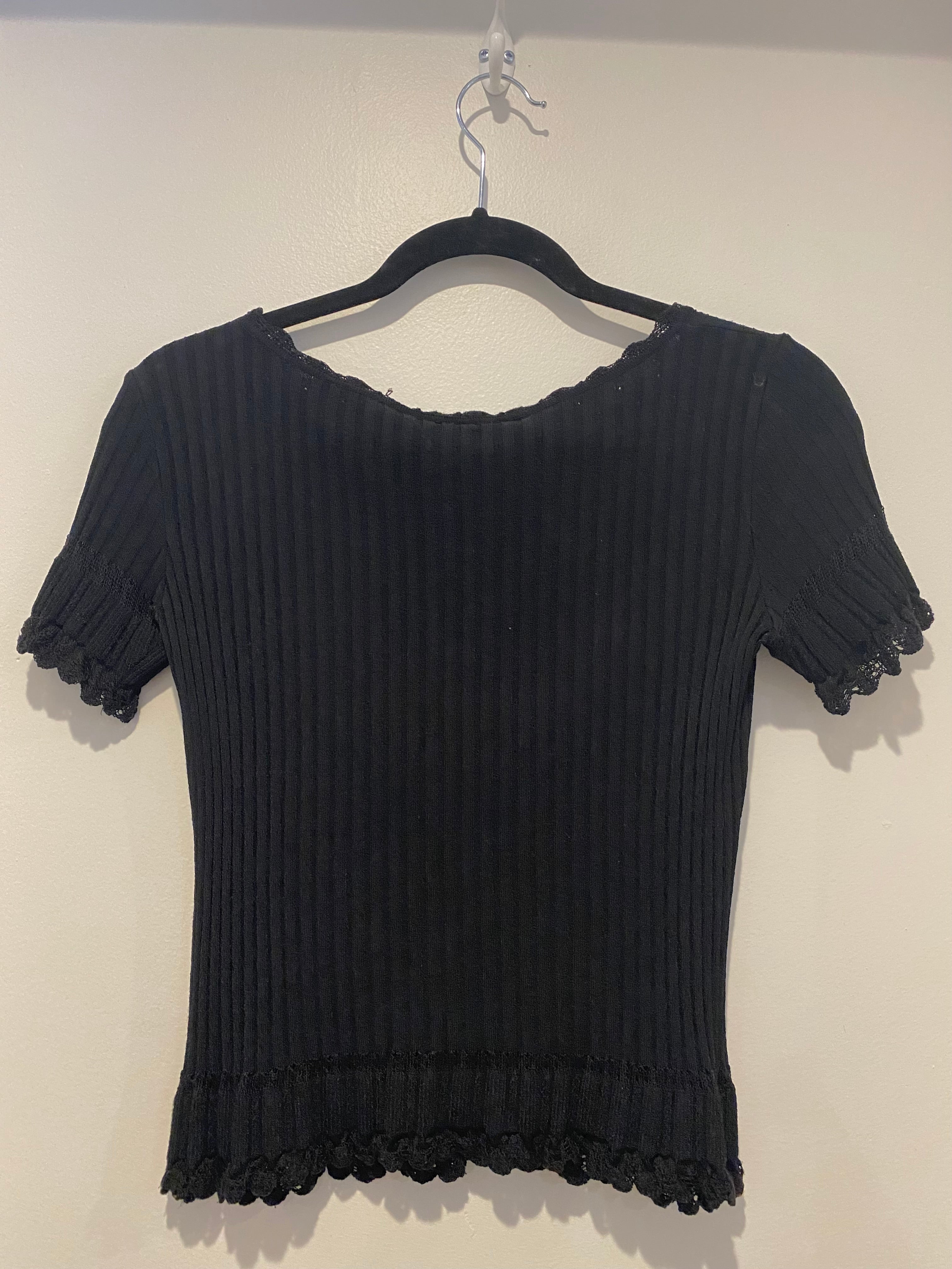 Bluemarine Ribbed Frill Top