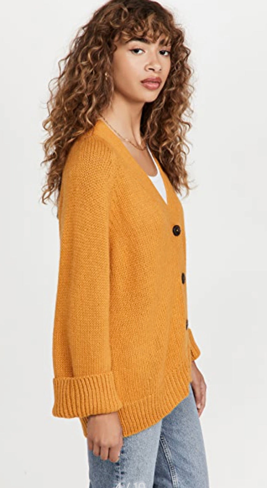 Velvet by Graham & Spencer Mustard Yellow Alpaca Cardigan