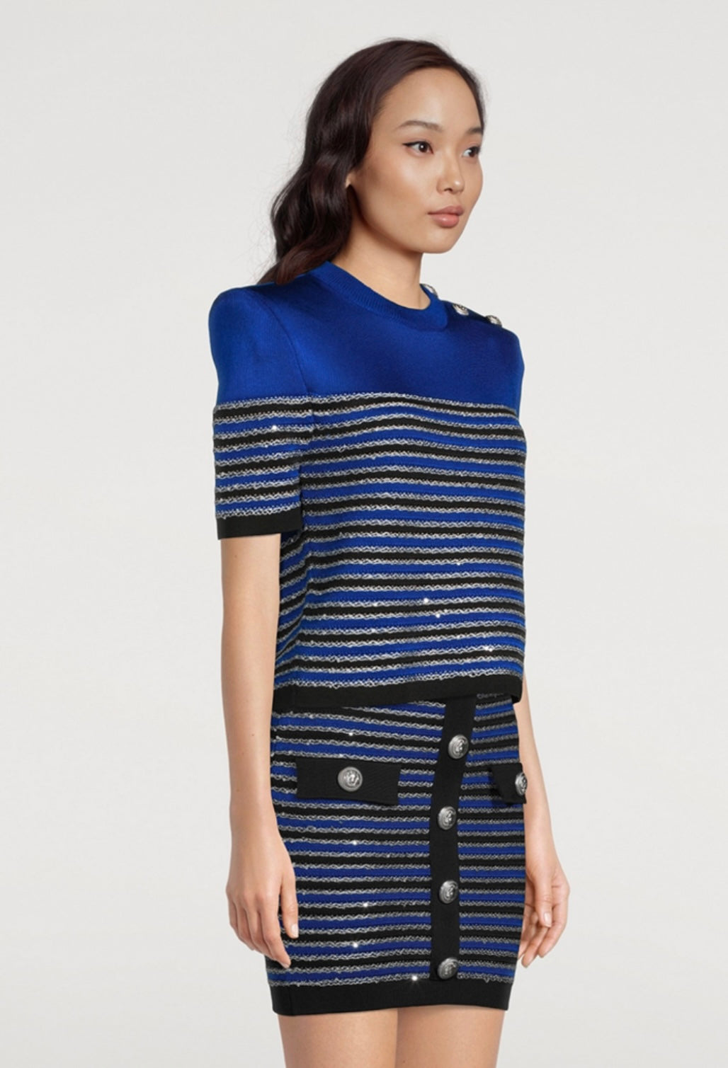 Balmain - Striped Knit Top
