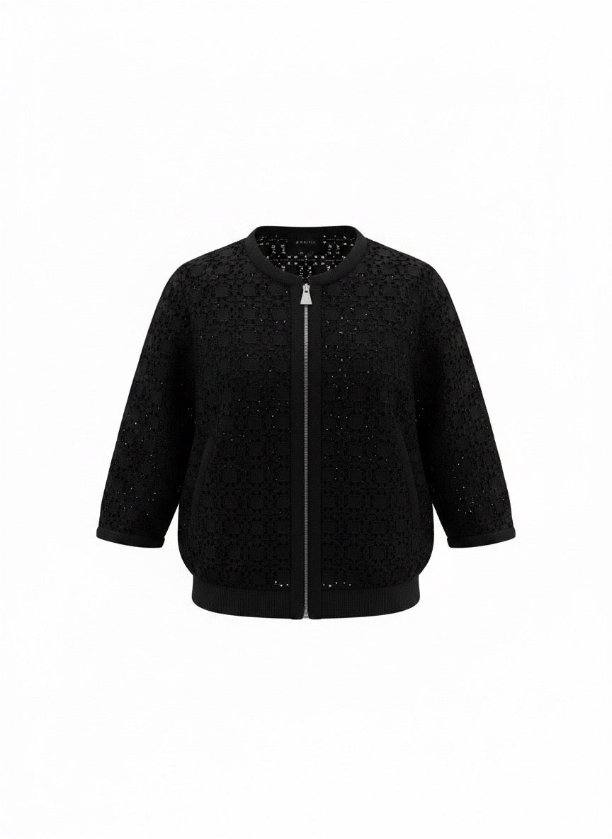 AKRIS Crochet Zip Jacket