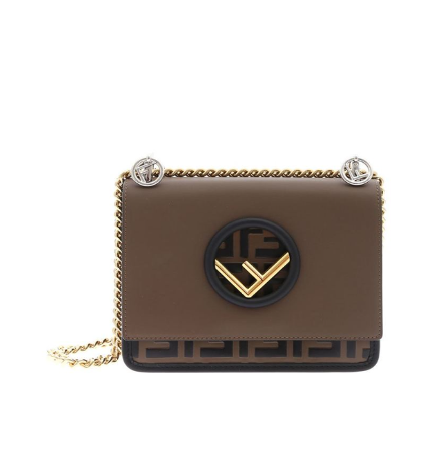 Fendi Kan I F small crossbody bag in brown