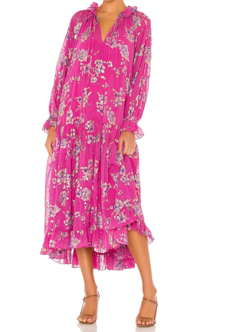 Free People, Feeling Groovy Maxi Foil Dress