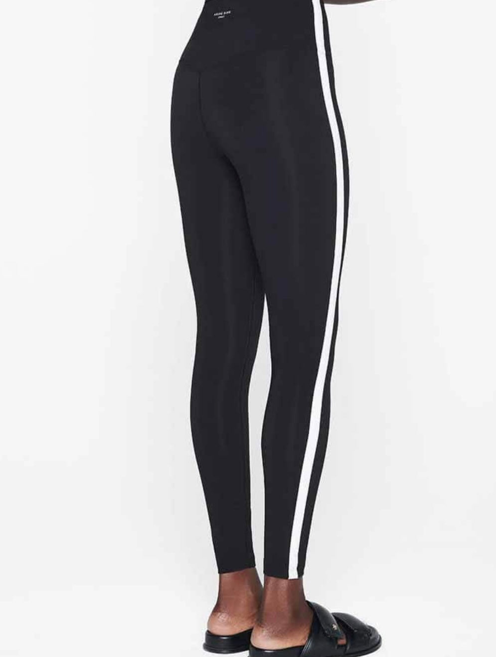 ANINE BING BLAKE LEGGING IN BLACK WITH WHITE STRIPE