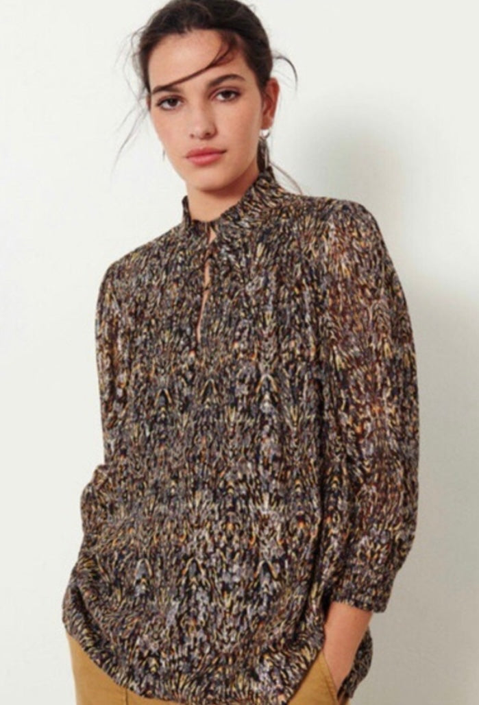 BA&SH shimmer printed blouse