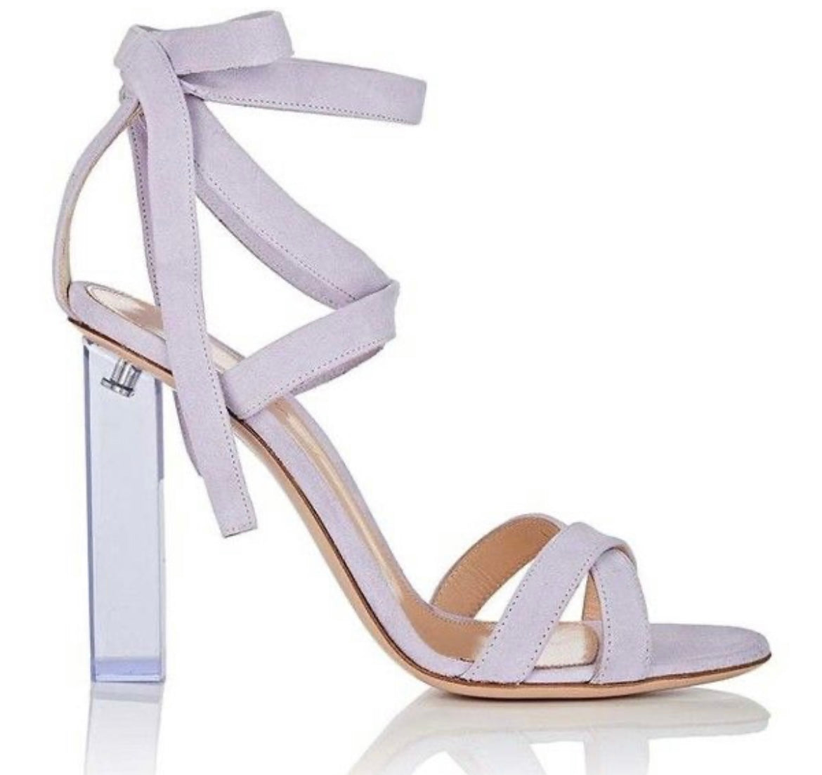 Gianvito Rossi - suede ankle tie sandals with box