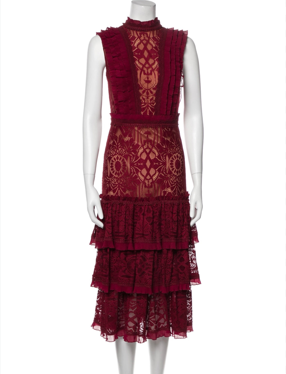 Simkhai - 
Lace Pattern Midi Length Dress