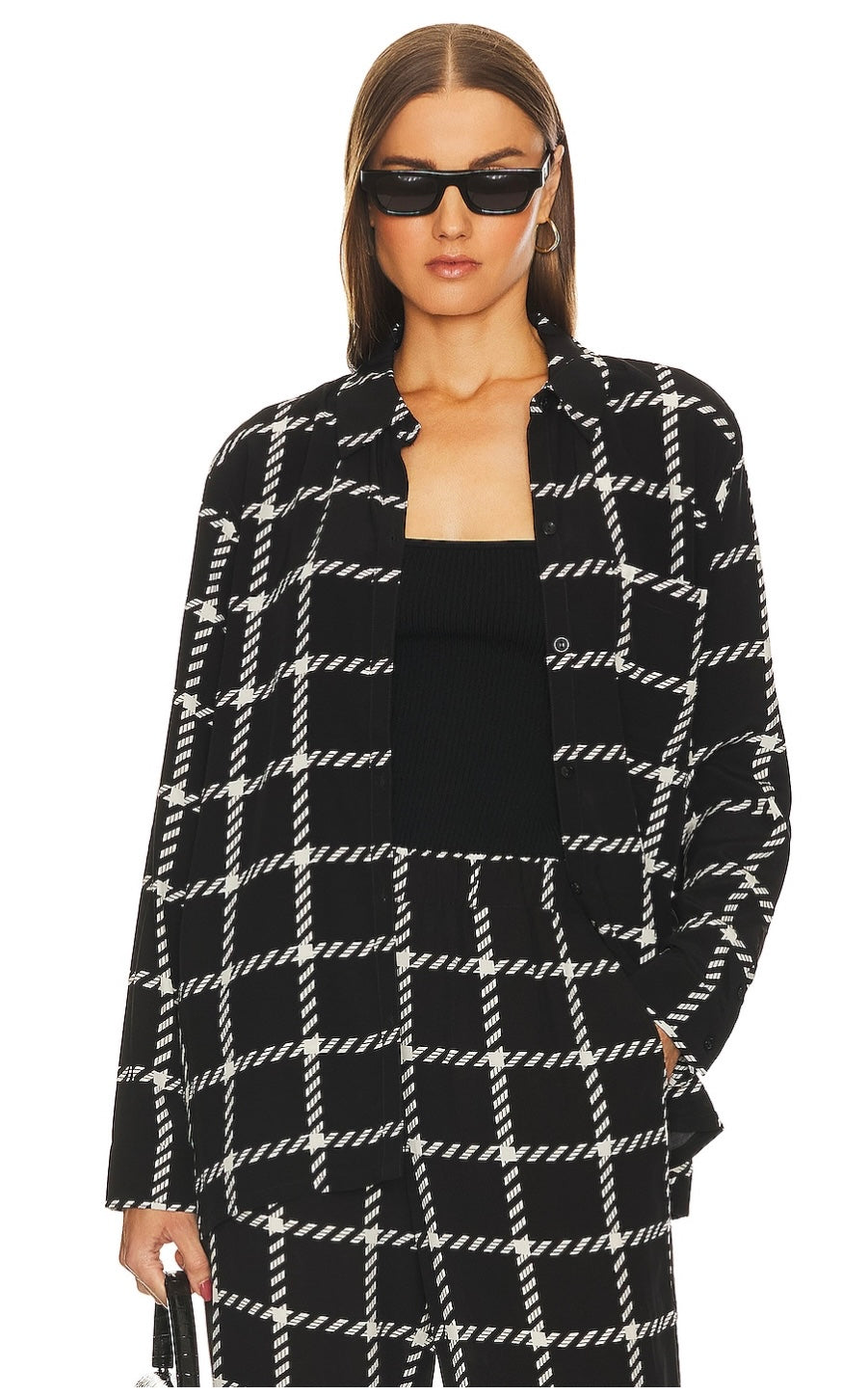 ANINE BING - Mountain Shirt in Black & White Plaid