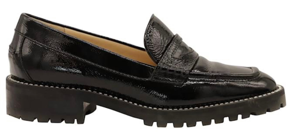 JIMMY CHOO patent loafers with crystals