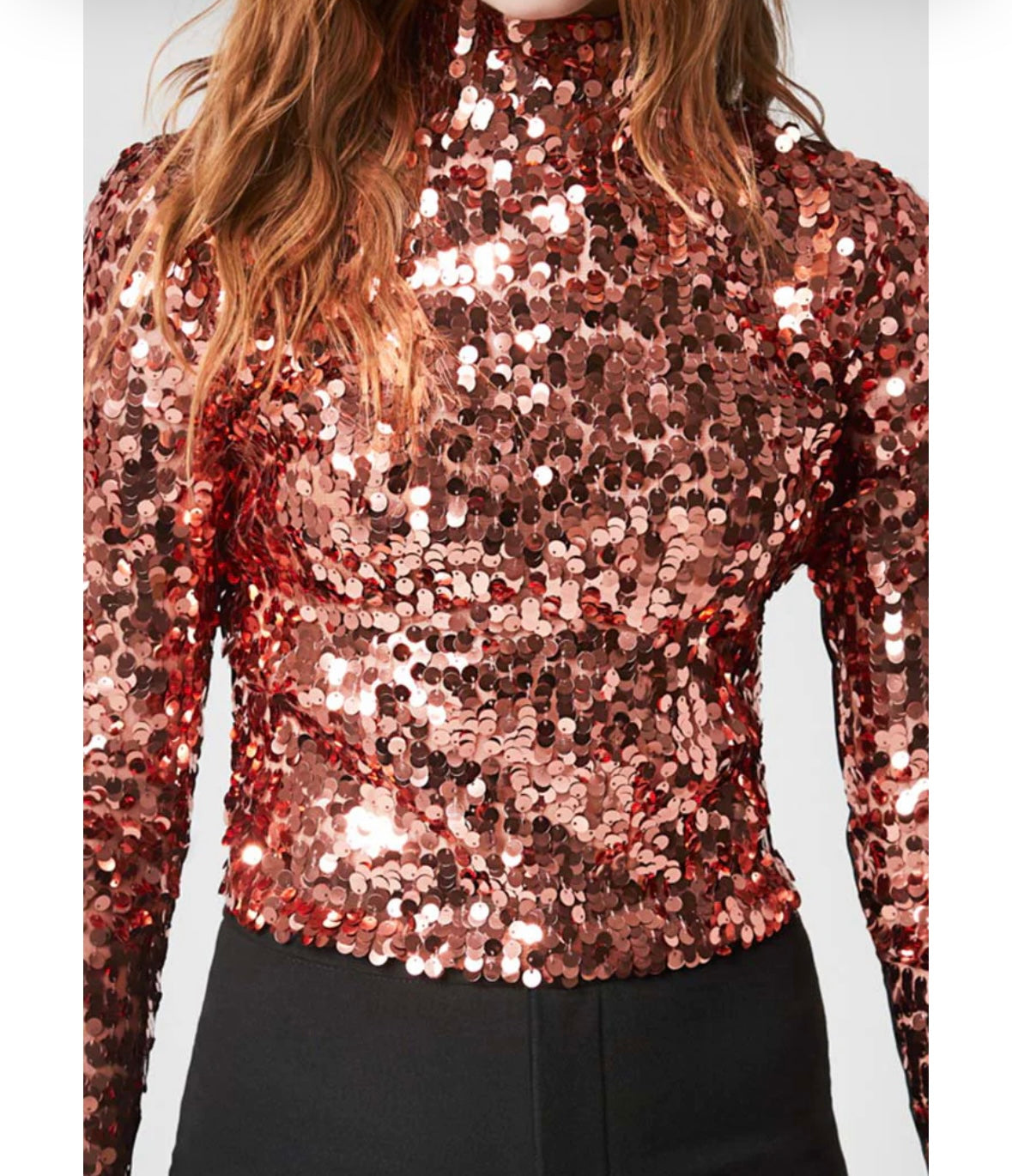 Smythe - Pailette Mock Neck Sequin Top