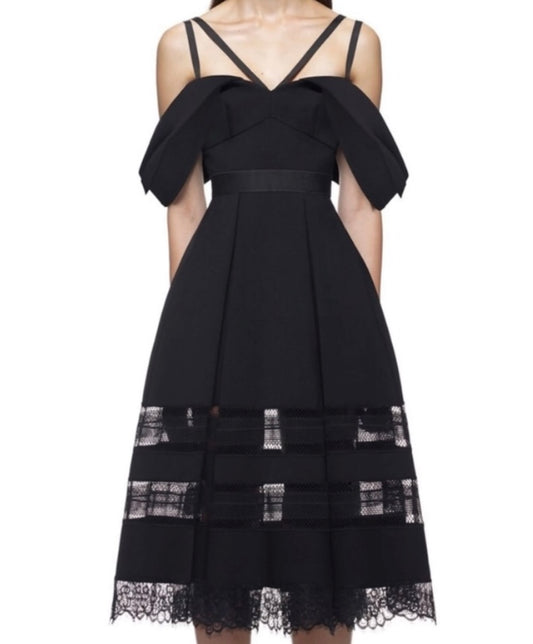Self Portrait - Drape Shoulder Midi Dress