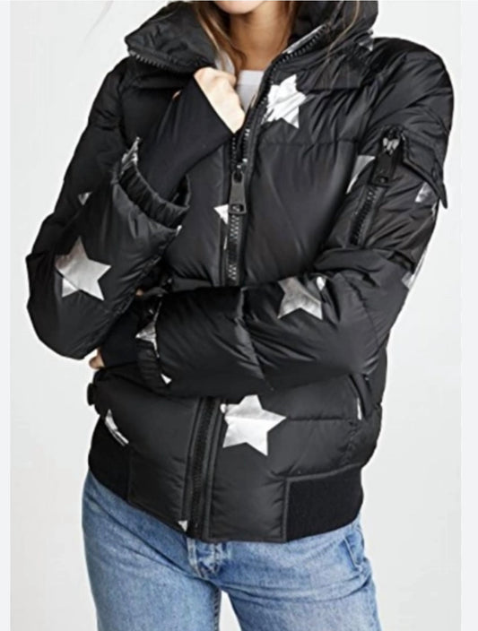 SAME- Star Freestyle Bomber Jacket In Black Silver