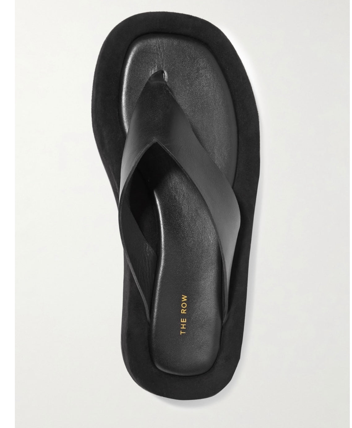 The Row- Ginza leather and suede flip flops