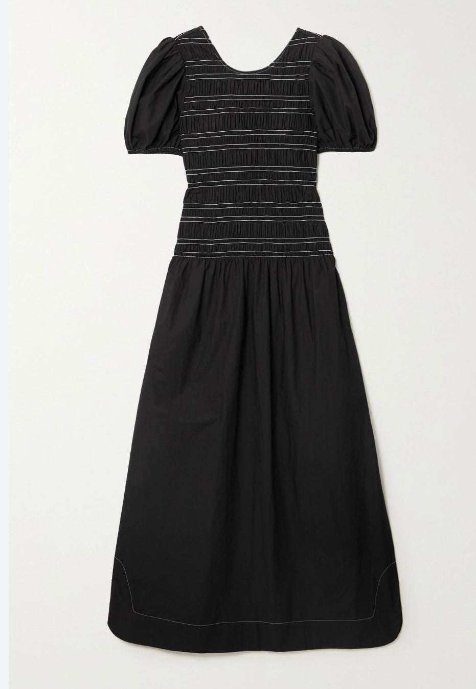 GANNI
Shirred cotton-poplin midi dress