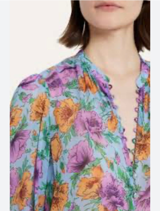 Veronica Beard - Syden Floral-print
Silk-chiffon Blouse