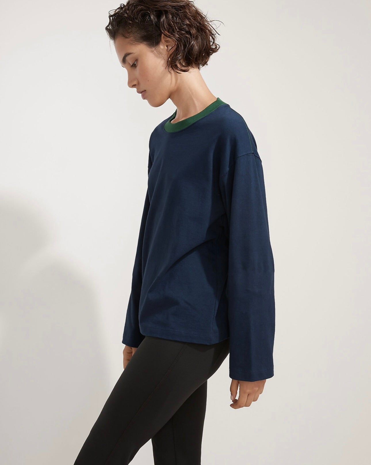 Donni Bi-Color Ringer Long-Sleeve Tee