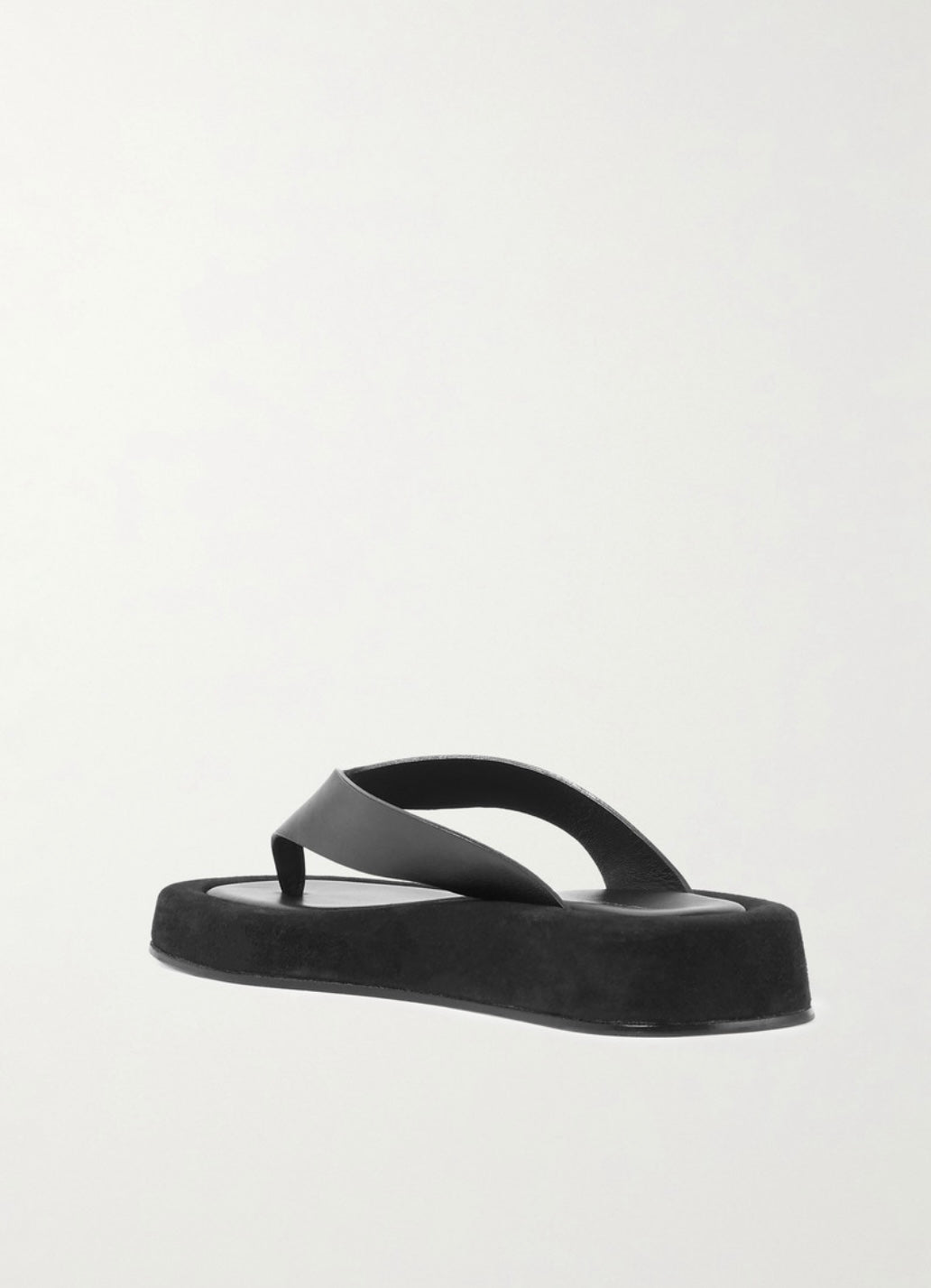 The Row- Ginza leather and suede flip flops