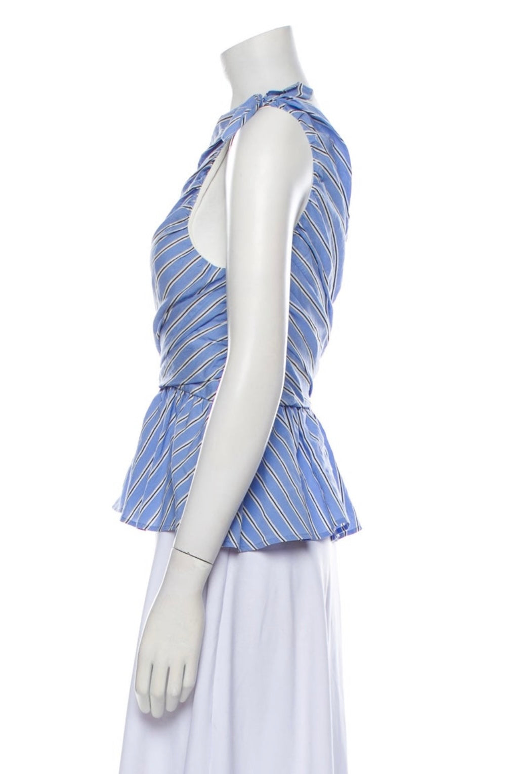 A.L.C. Striped One-Shoulder Crop Top