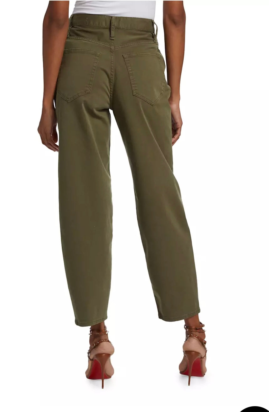 Frame - Twill High-Rise Barrel Pants