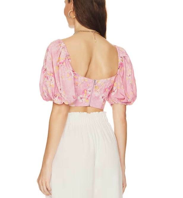 Bardot - Pink Floral Corset Top