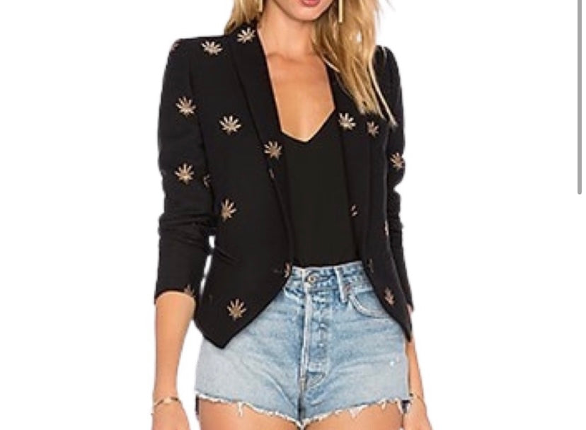 Smythe Cropped Gold Leaf Blazer