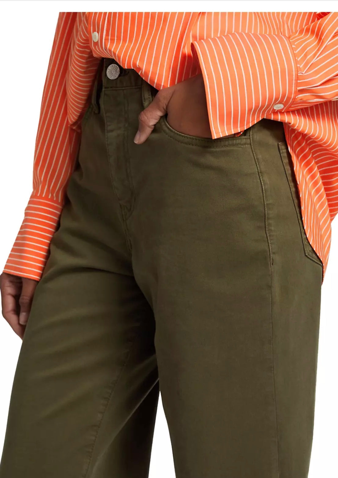 Frame - Twill High-Rise Barrel Pants