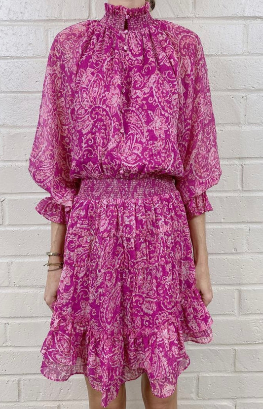 AVERY RAYNE pink paisley dress