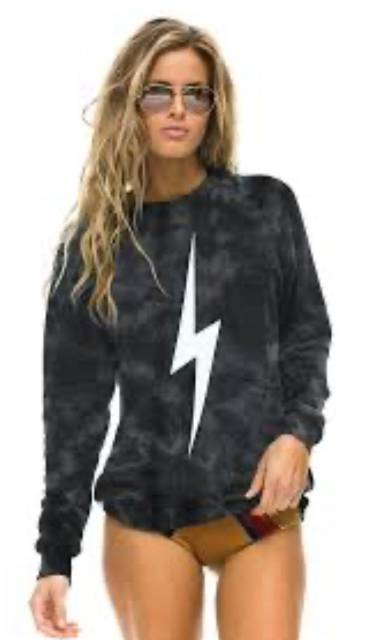 AVIATOR NATION tie dye lightning bolt sweatshirt