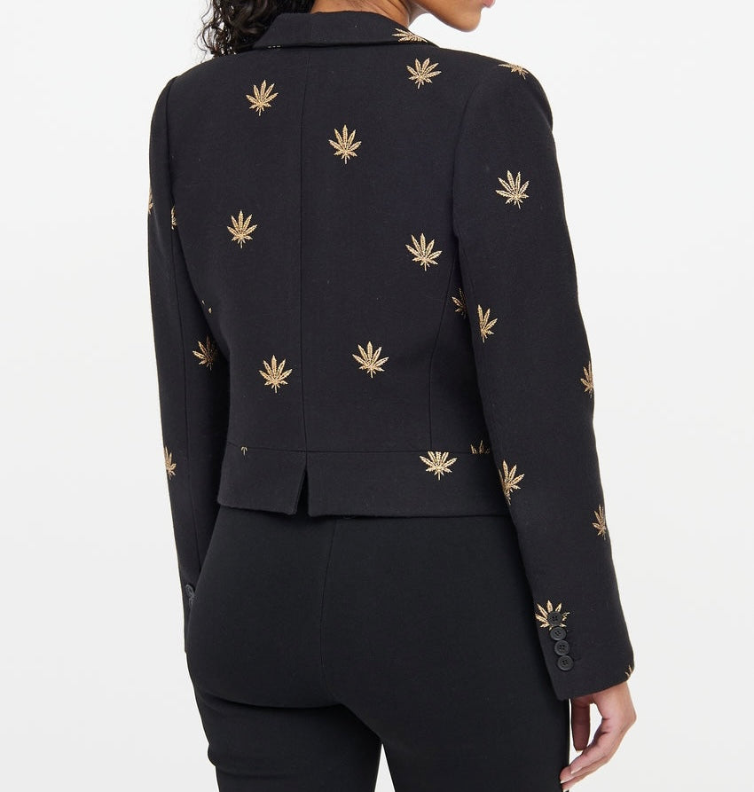 Smythe Cropped Gold Leaf Blazer