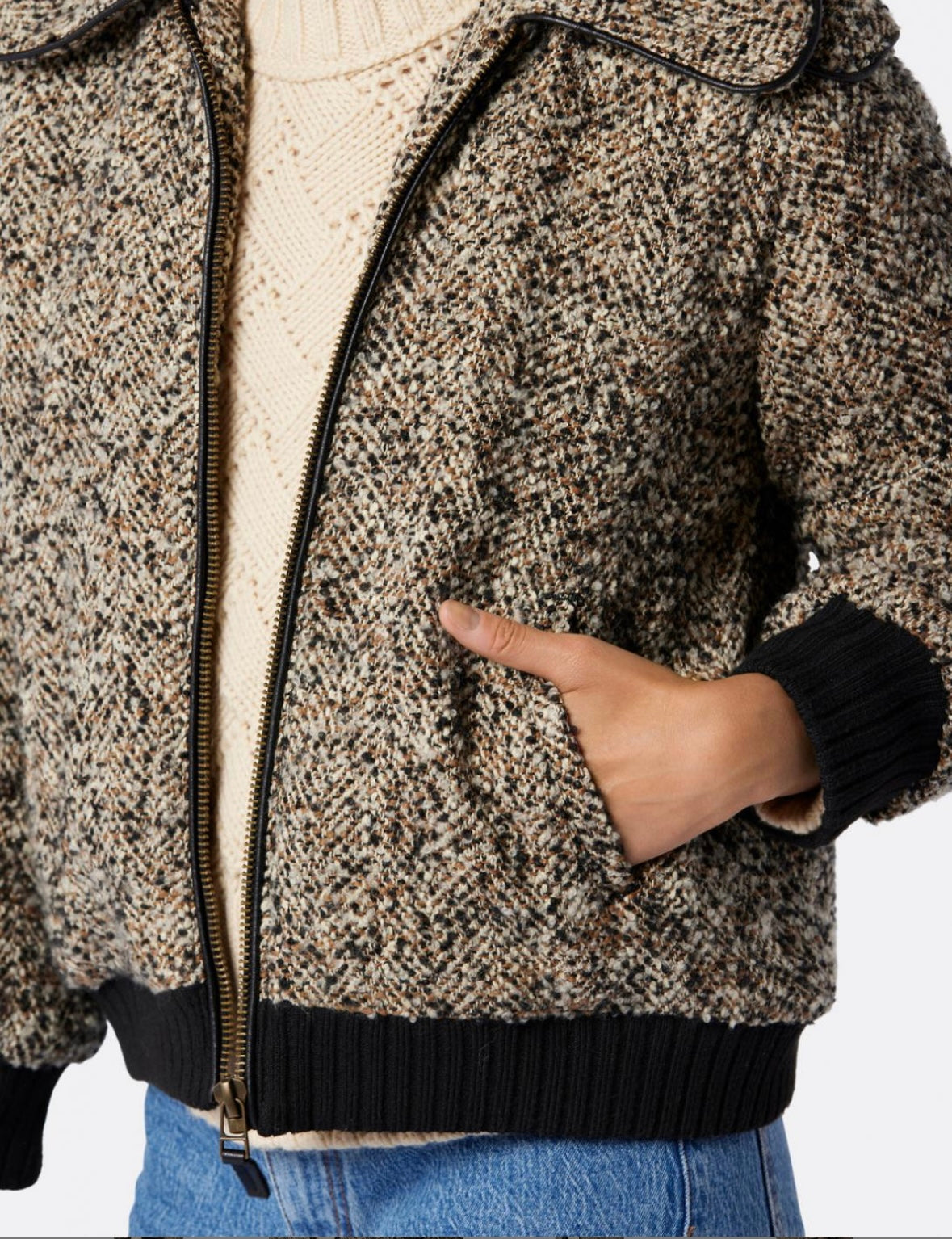 Joie Outerwear | Womens
Reille Jacket Caviar Multi Black