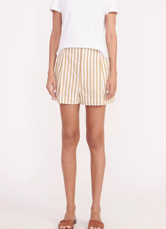 STAUD - ZOEY SHORT KHAKI STRIPE