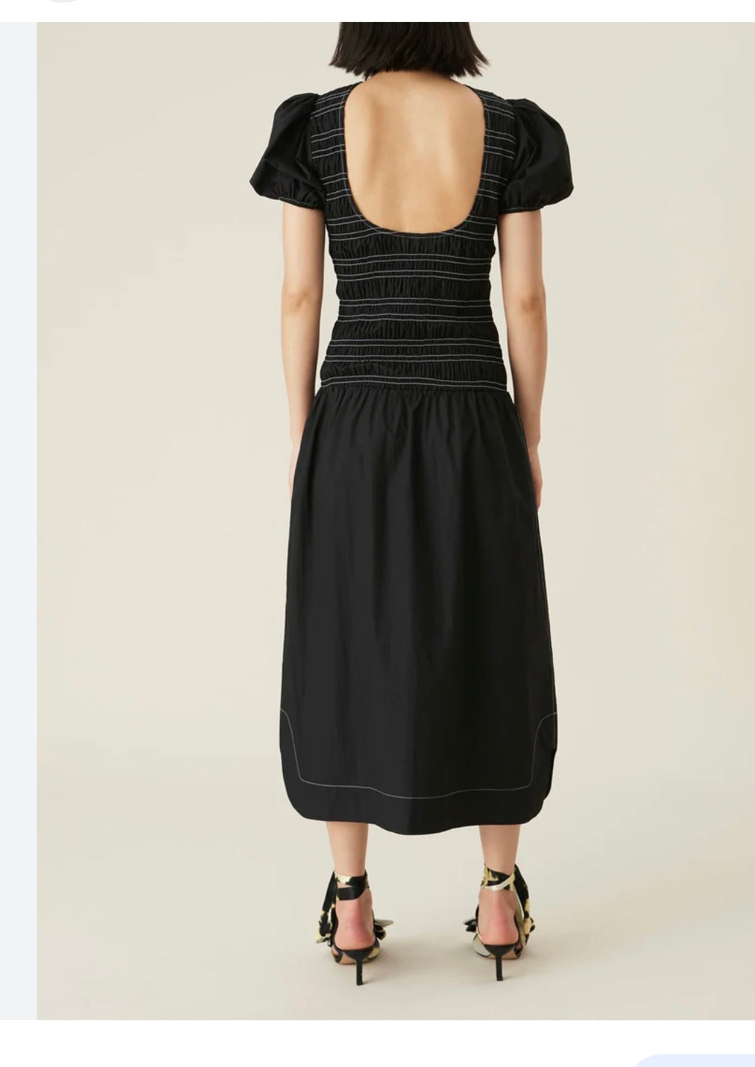 GANNI
Shirred cotton-poplin midi dress
