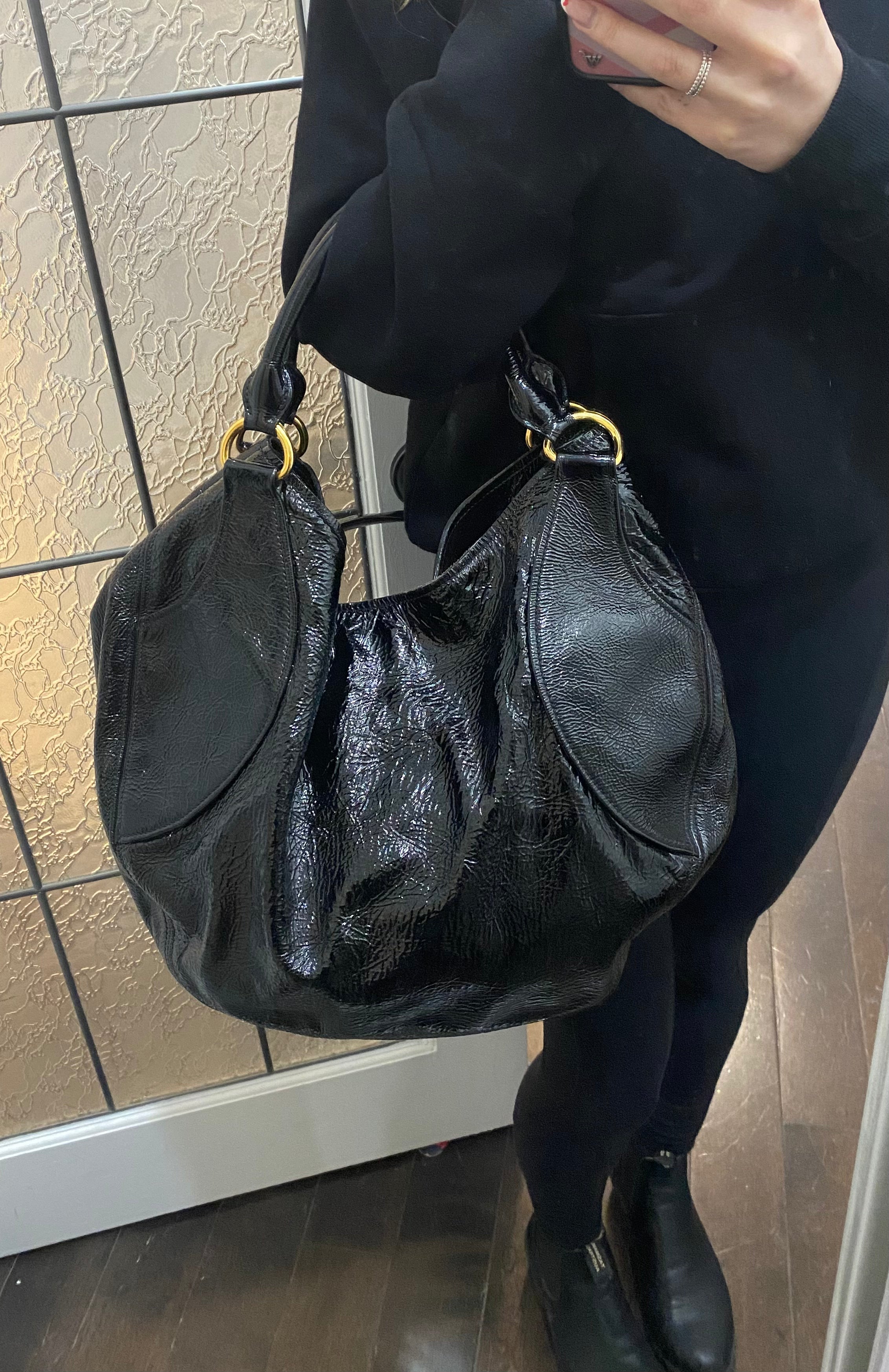 Miu Miu Patent Hobo Bag