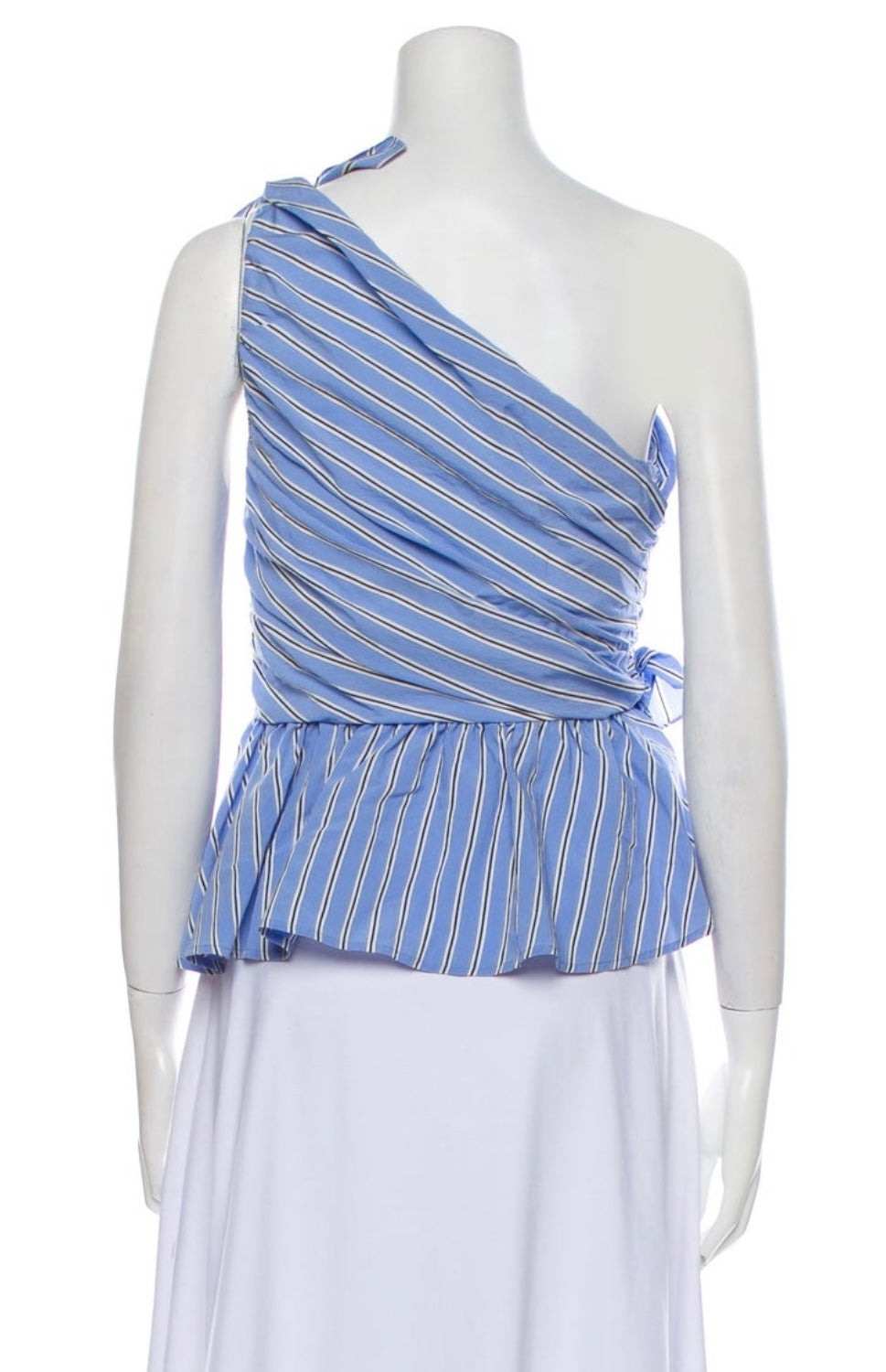 A.L.C. Striped One-Shoulder Crop Top