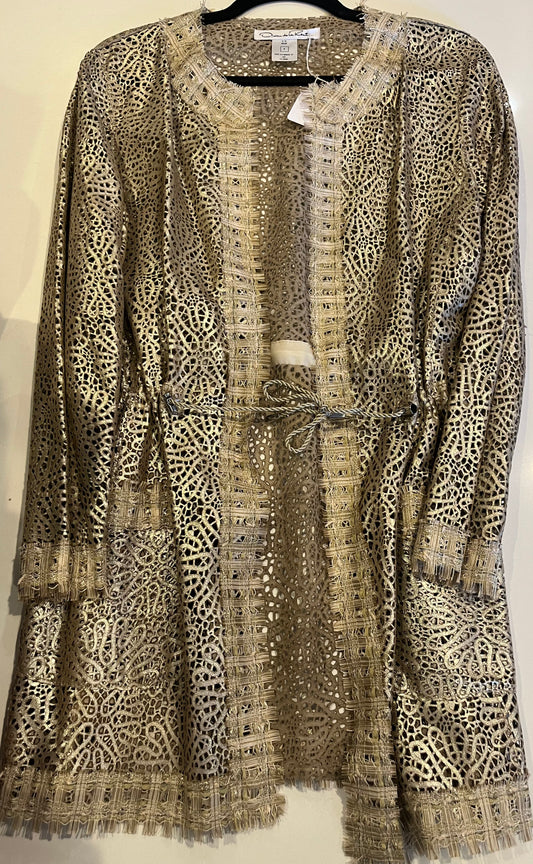 OSCAR DE LA RENTA eyelet cardi/jacket