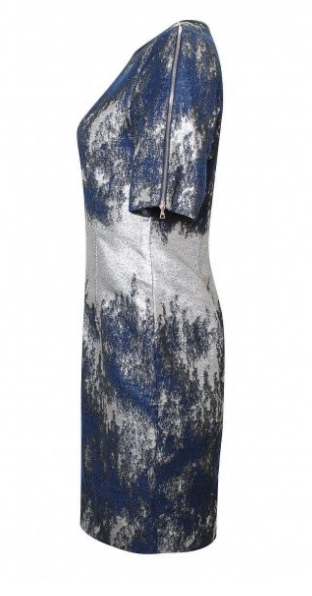 YIGAL AZROUEL blue/silver mini dress