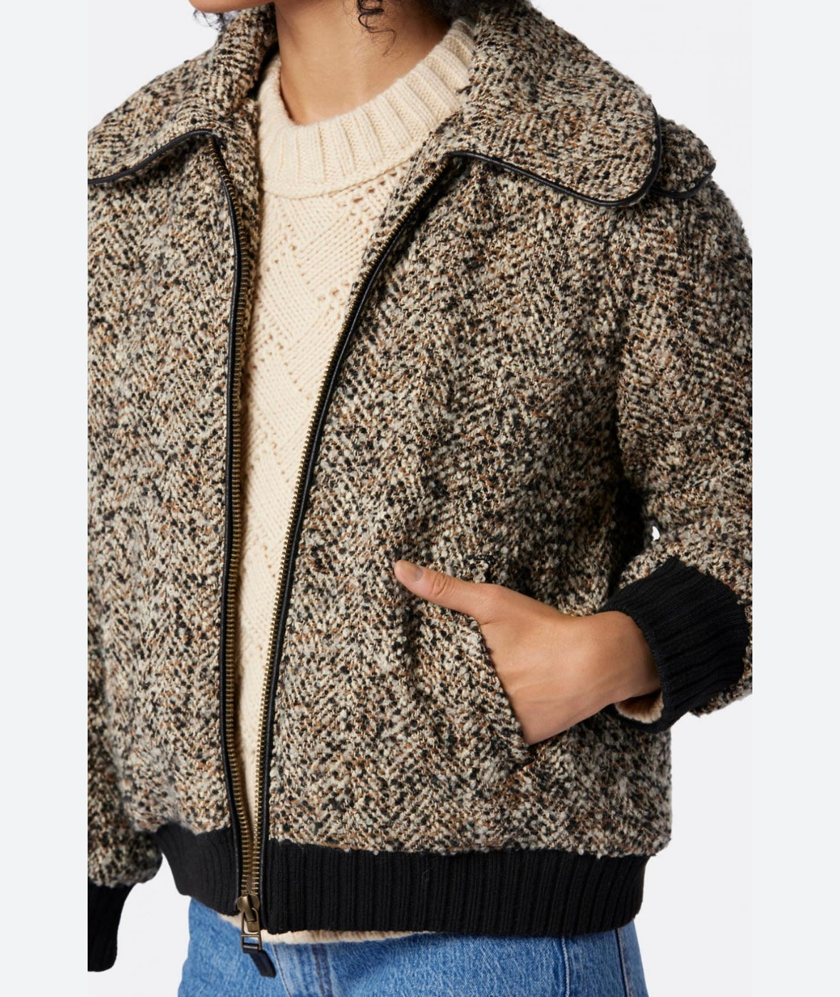 Joie Outerwear | Womens
Reille Jacket Caviar Multi Black