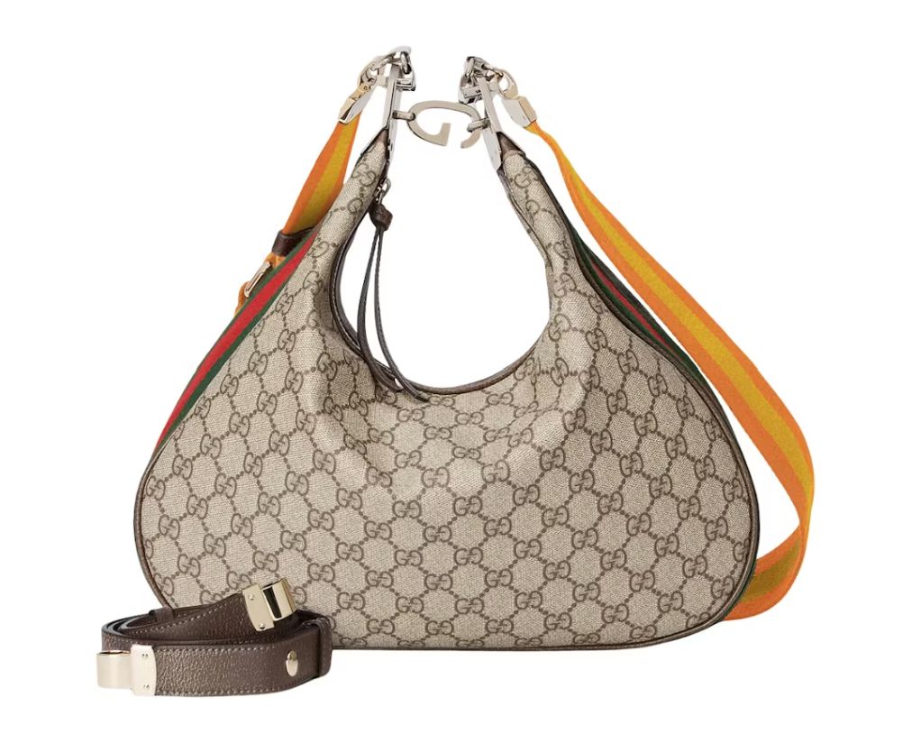 Brown Gucci GUCCI GG Supreme Large Attache Shoulder Bag- Brown