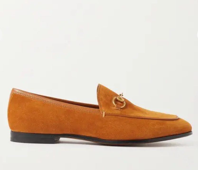 Gucci  jordaan horsebit suede loafers