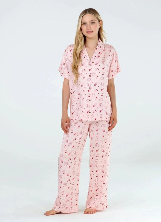 Honeydew Intimates - SUNDAY REST PJ SET, ROUGE VALENTINE, Small